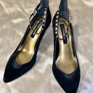BCBG Generation stud ankle strap pumps